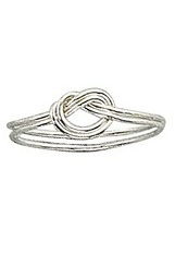superb tiny love knot baby silver ring     